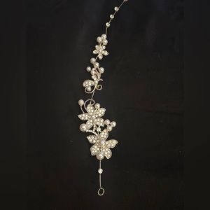 Wedding hair accessory, silver with rhinestones